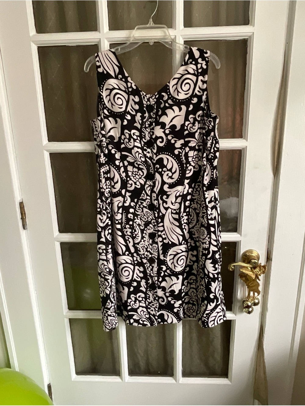 Julian Taylor Black and White Floral Scroll Dress